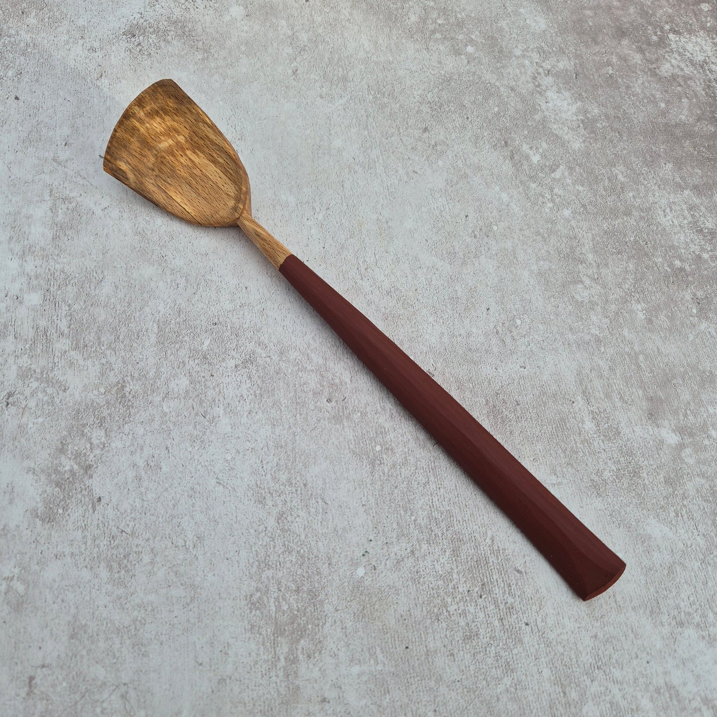Ochre Red 'Shield' Cooking Spoon ~ Beech
