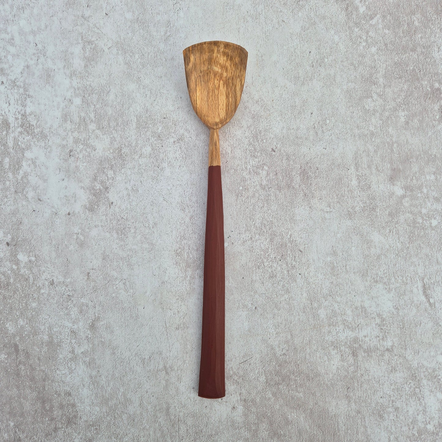 Ochre Red 'Shield' Cooking Spoon ~ Beech