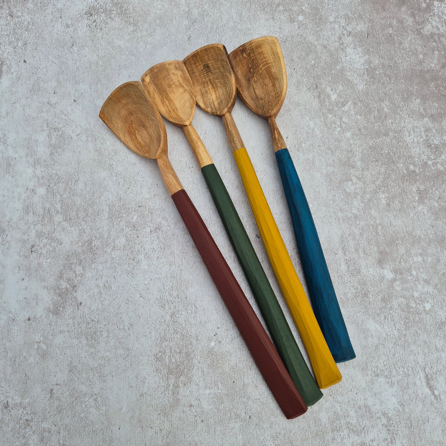 Beech 'Shield' Cooking Spoon ~ Ochre Red
