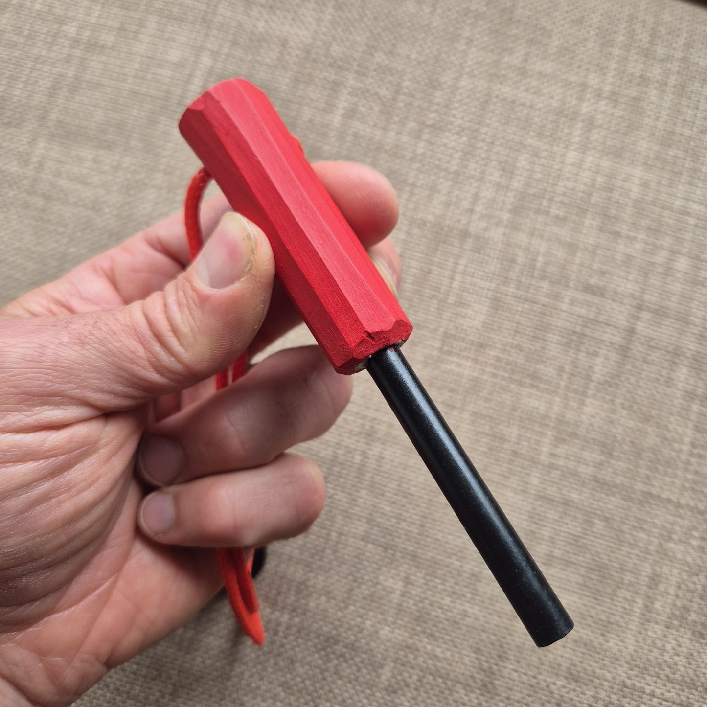 Hand Carved Fire-striker ~ Red