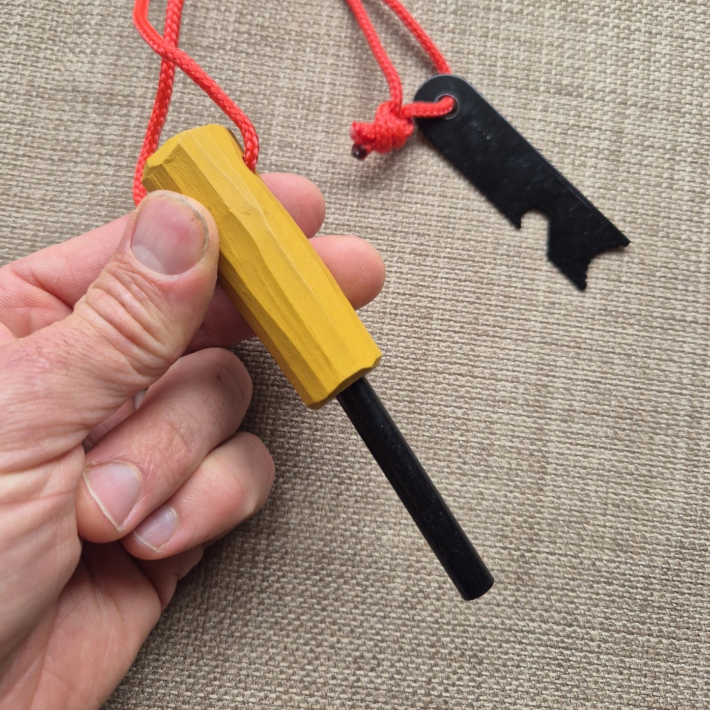 Hand Carved Fire-striker ~ Yellow