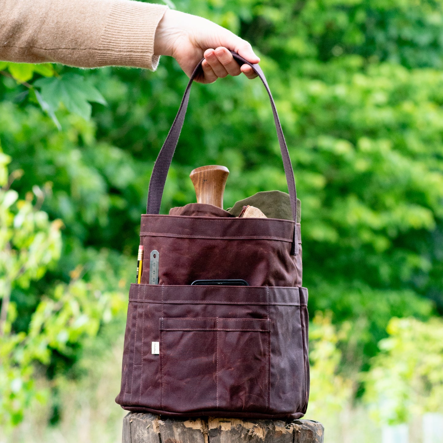 Waxed Canvas Tool Bag 3.0 ~ Chestnut Brown