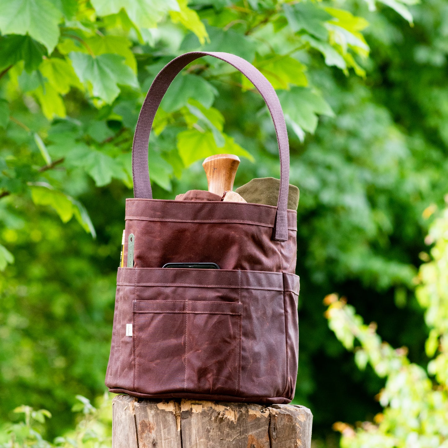 Waxed Canvas Tool Bag 3.0 ~ Chestnut Brown