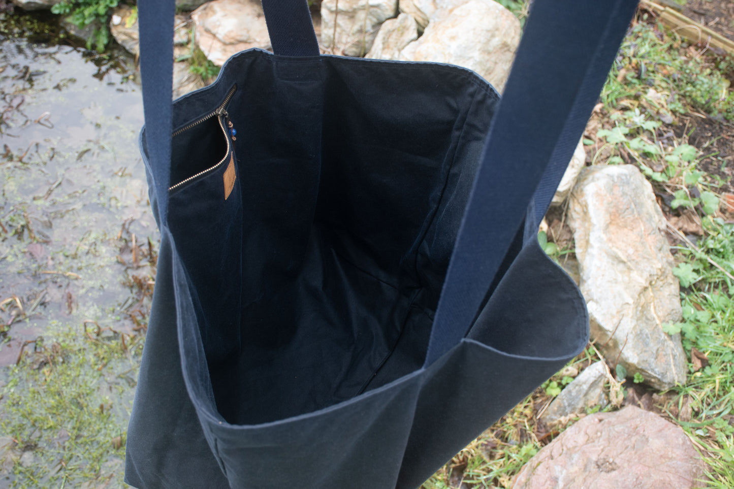 Waxed Canvas Large Bag ~ Deep Blue
