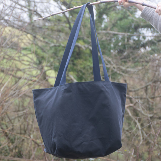 Waxed Canvas Large Bag ~ Deep Blue