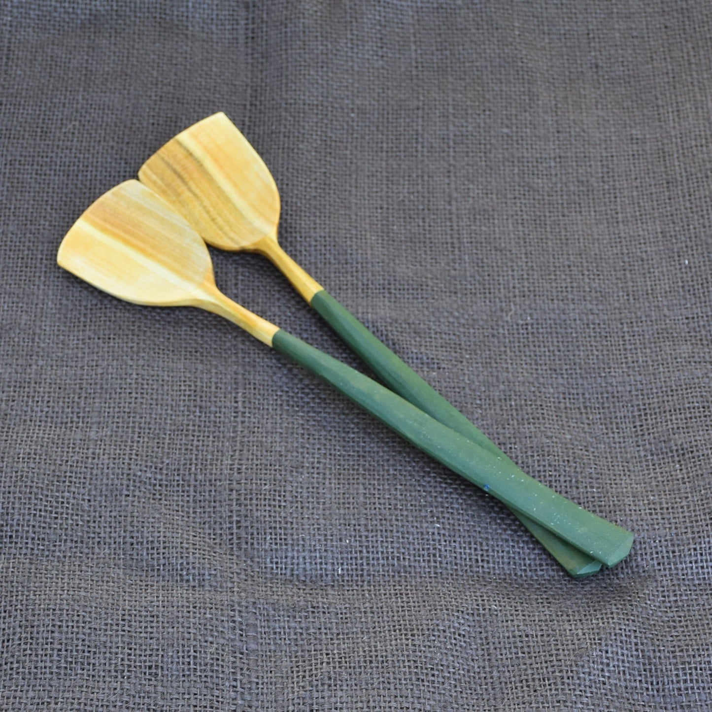 Simple Salad Servers ~ Forest Green