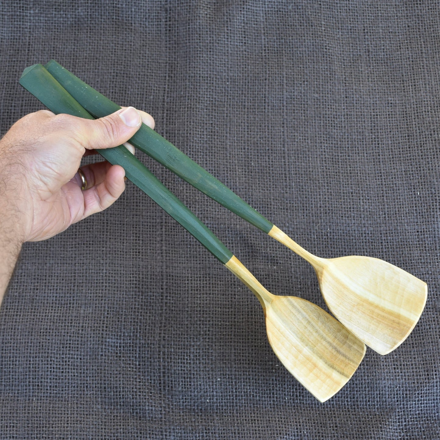 Simple Salad Servers ~ Forest Green