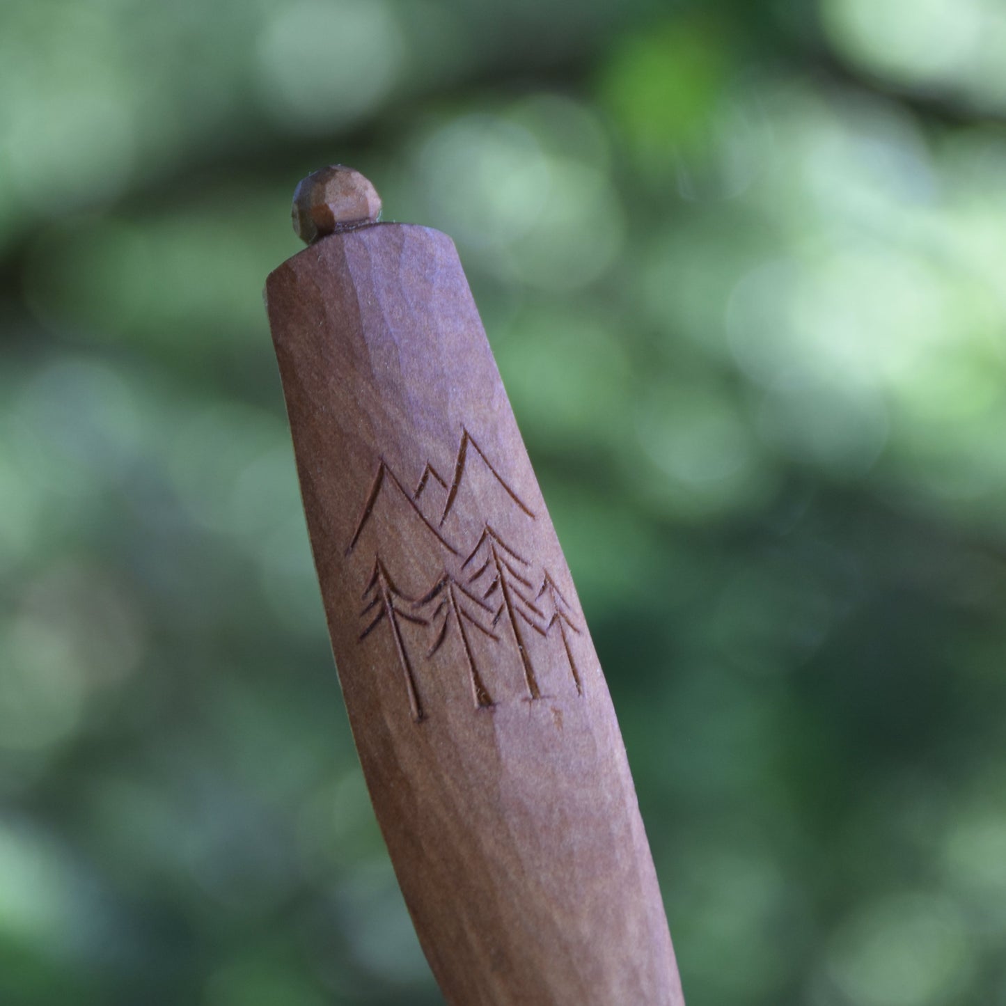 Roasted Eating Spoon ~ Wooded Mountain Scene