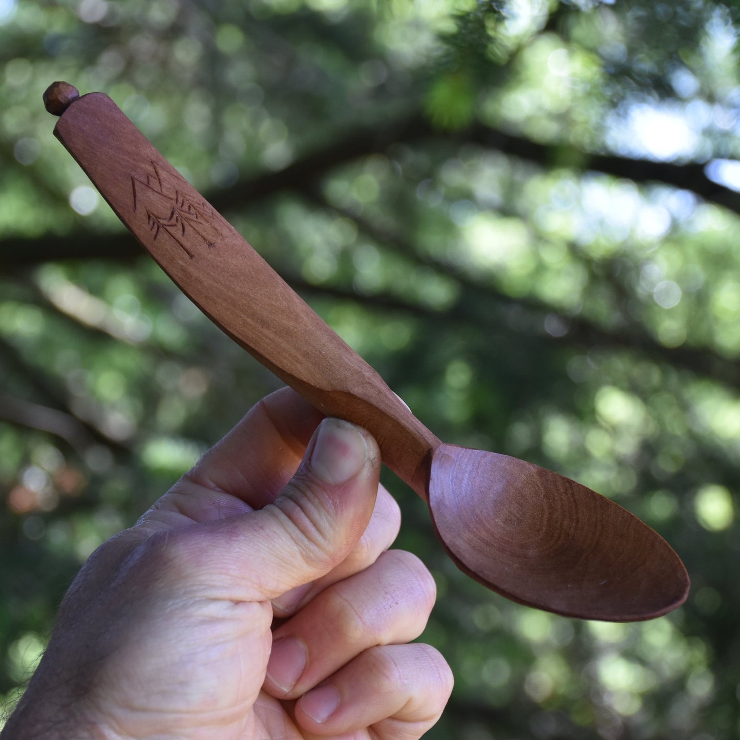 Roasted Eating Spoon ~ Wooded Mountain Scene