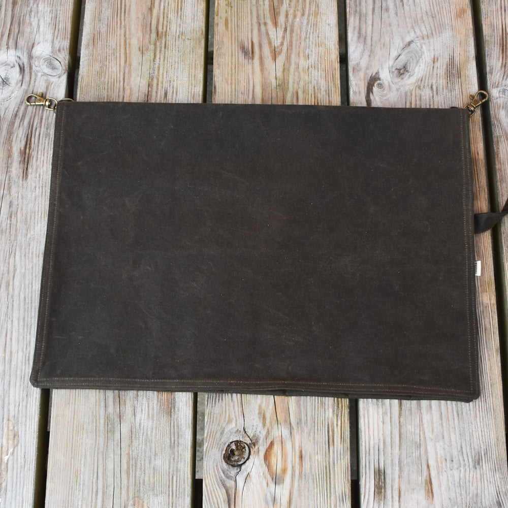 Waxed Canvas Tool Roll ~ Olive Green