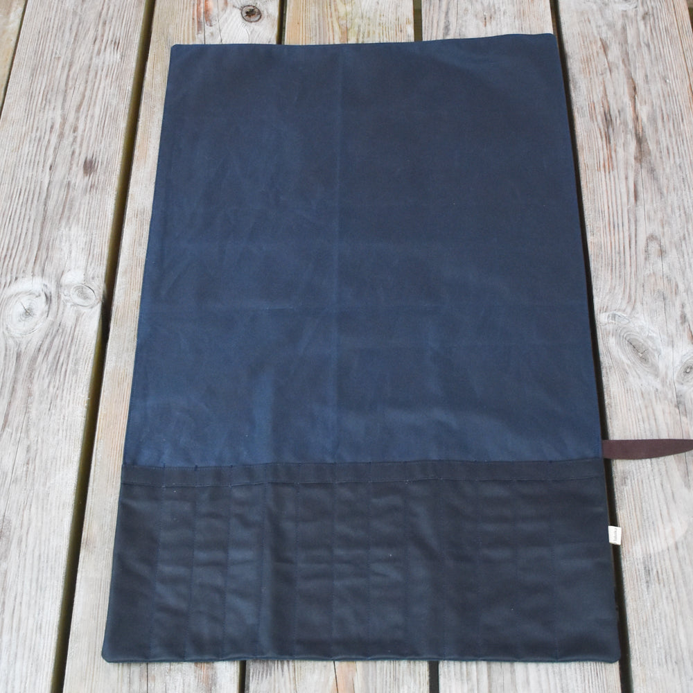 Waxed Canvas Tool Roll ~ Chisels & Gouges ~ Blue