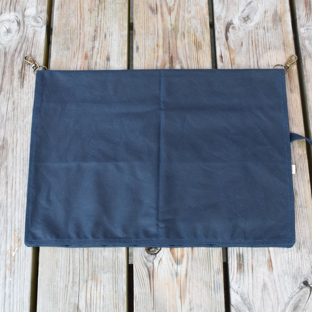 Waxed Canvas Tool Roll ~ Deep Blue