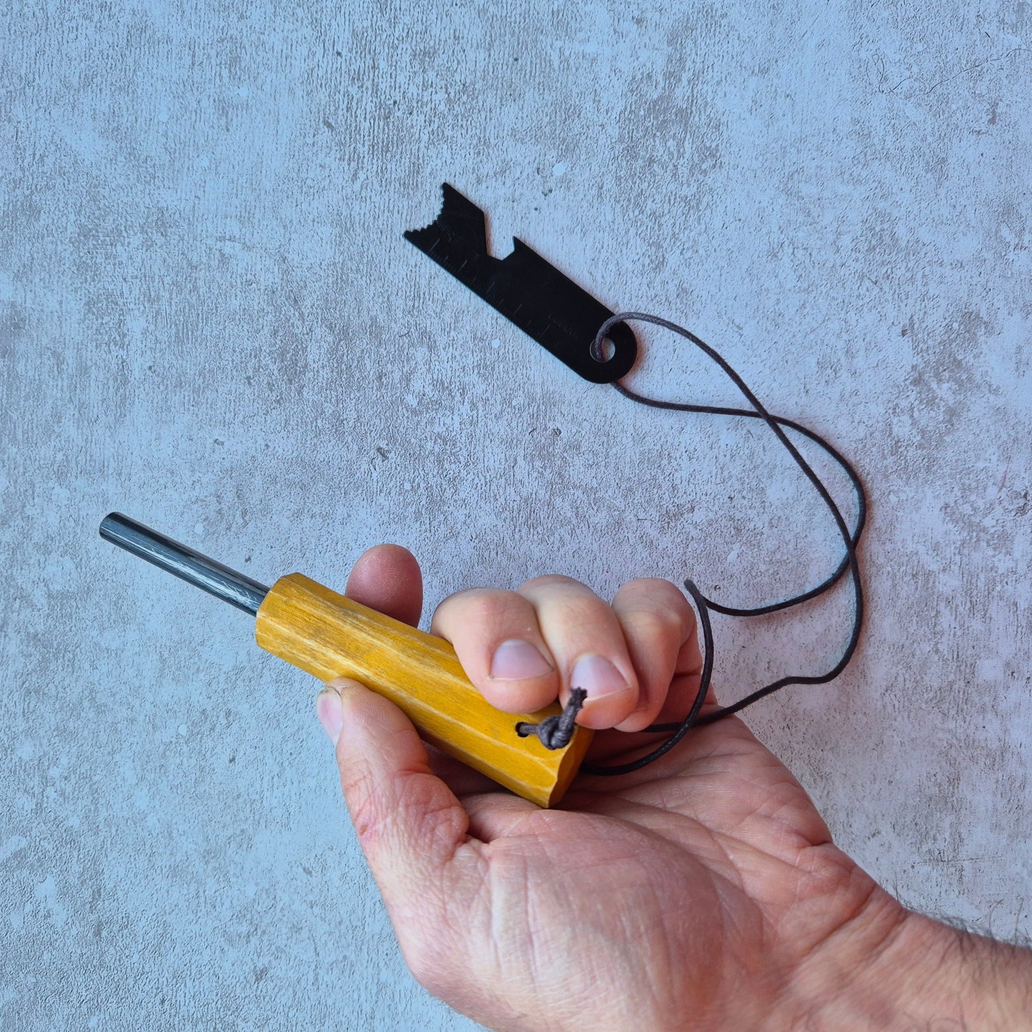 Handcarved Yellow Firestriker - Ferrocerium Rod (aka Flint & Steel)