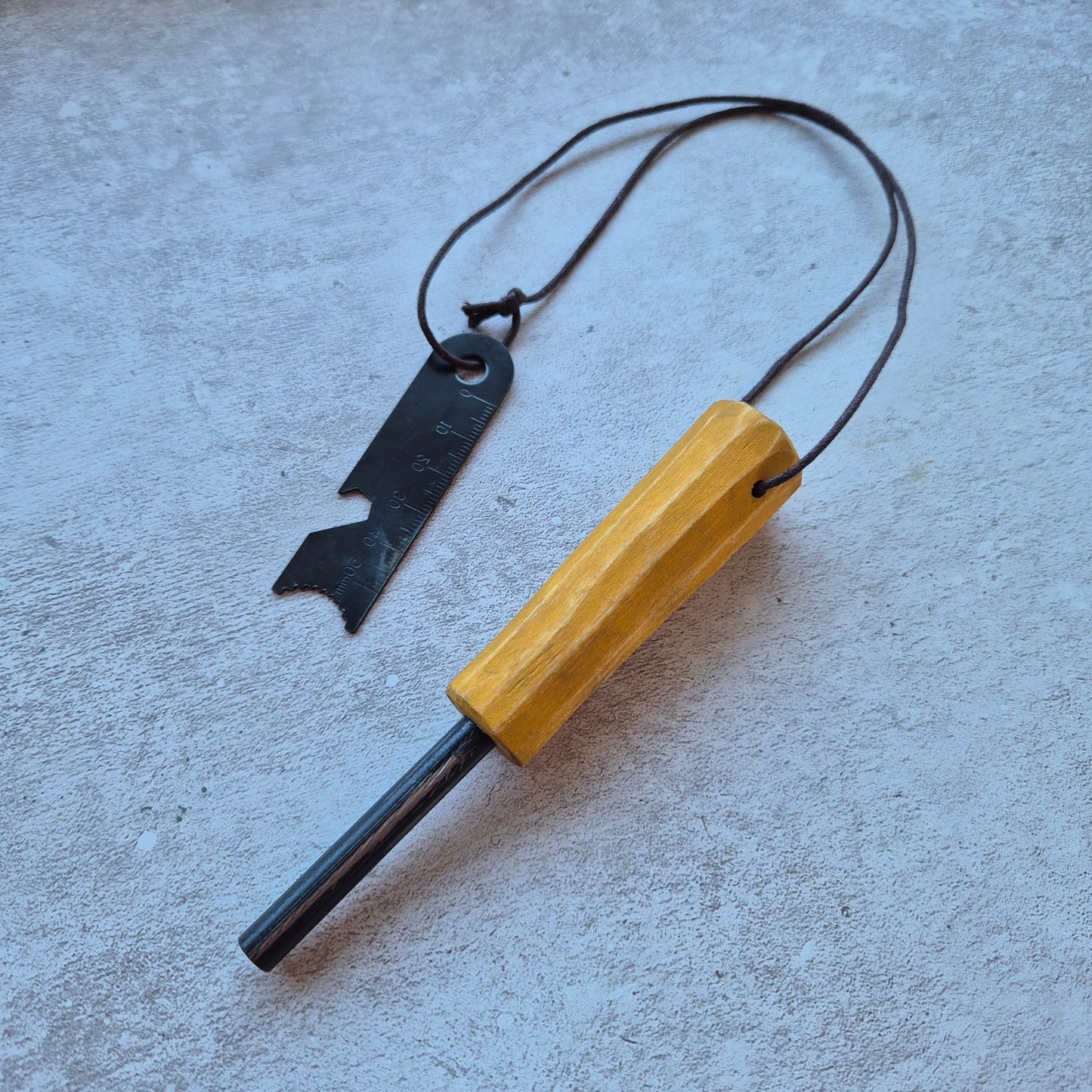 Handcarved Yellow Firestriker - Ferrocerium Rod (aka Flint & Steel)