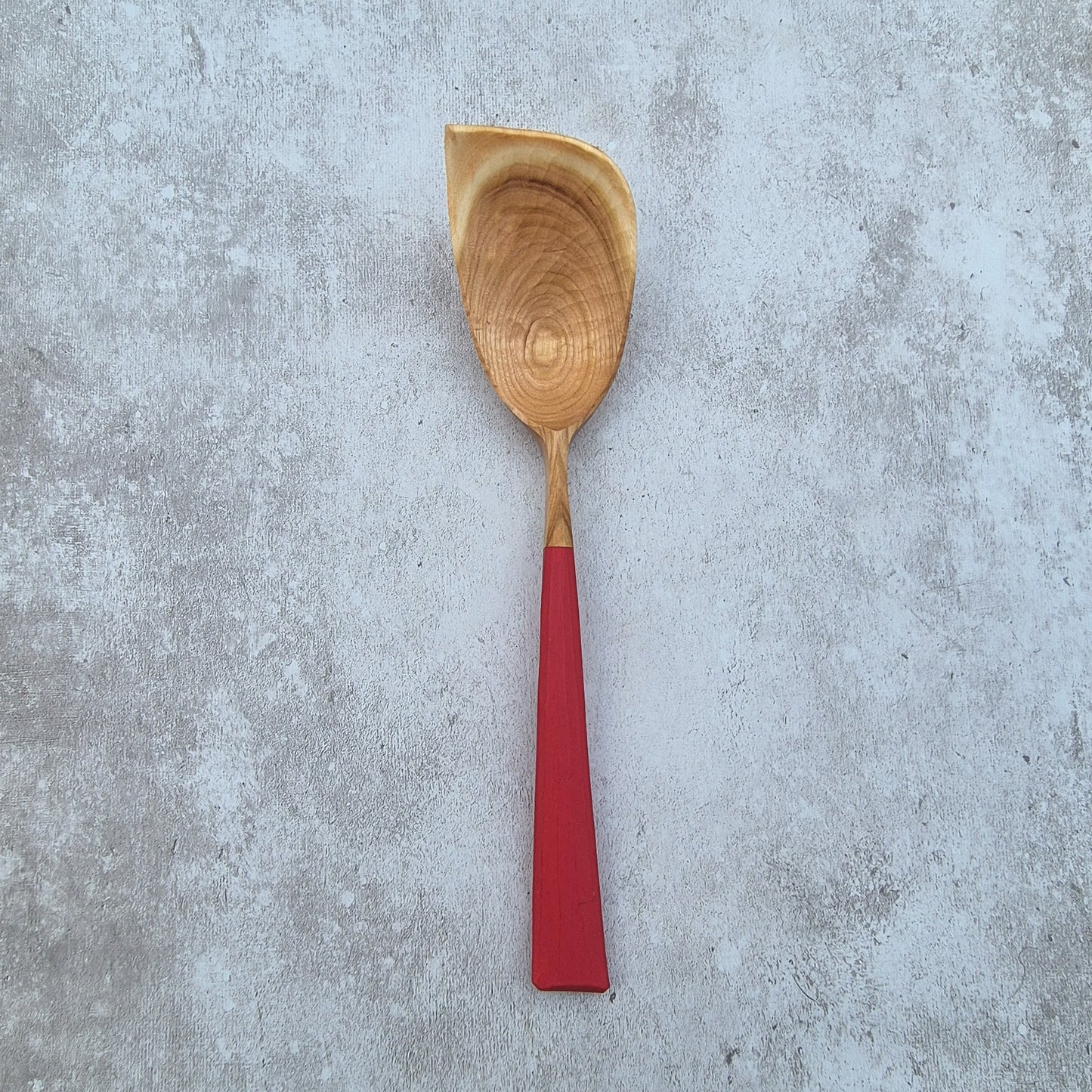 Scarlet Red Asymmetric Cooking Spoon ~ Wild Cherry