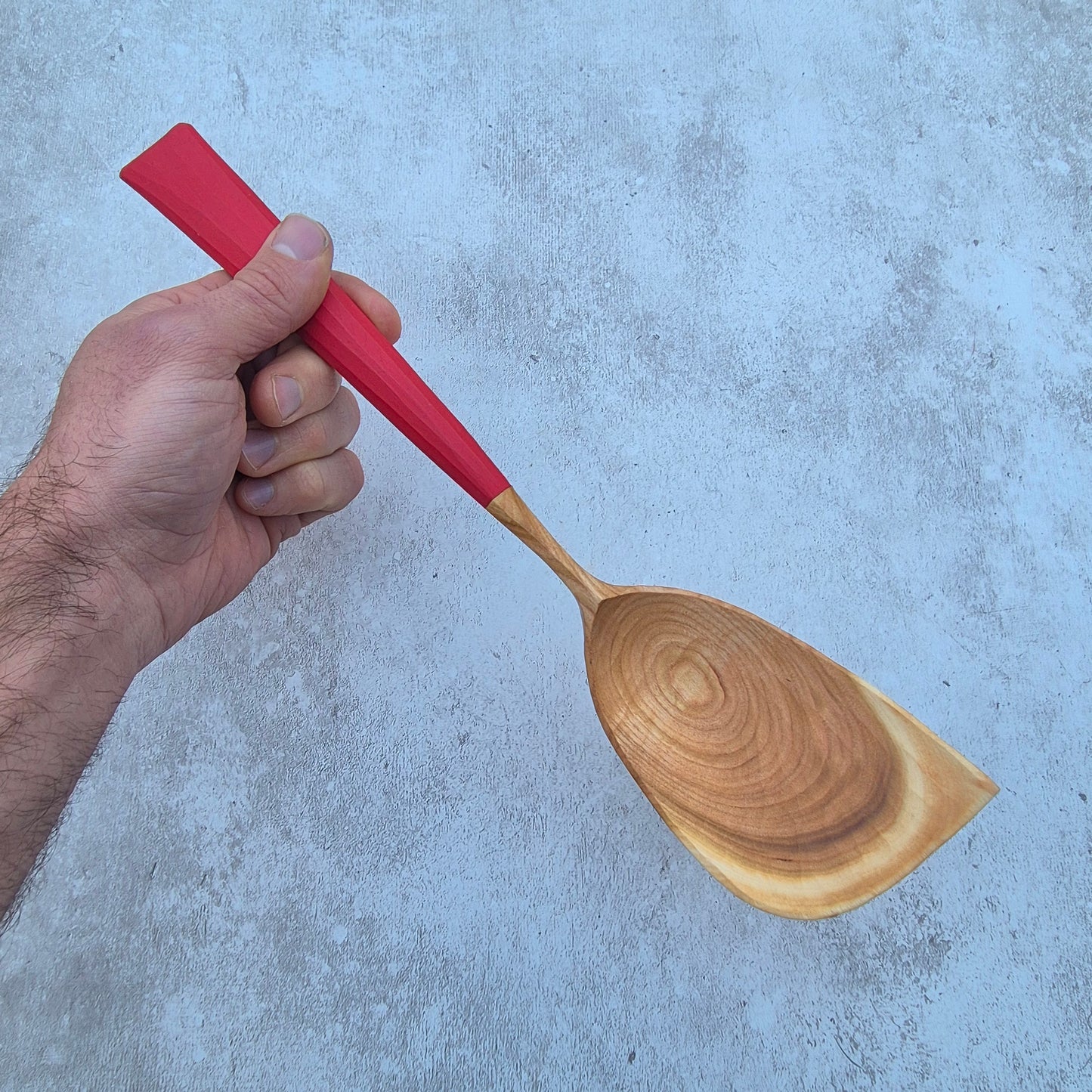 Scarlet Red Asymmetric Cooking Spoon ~ Wild Cherry