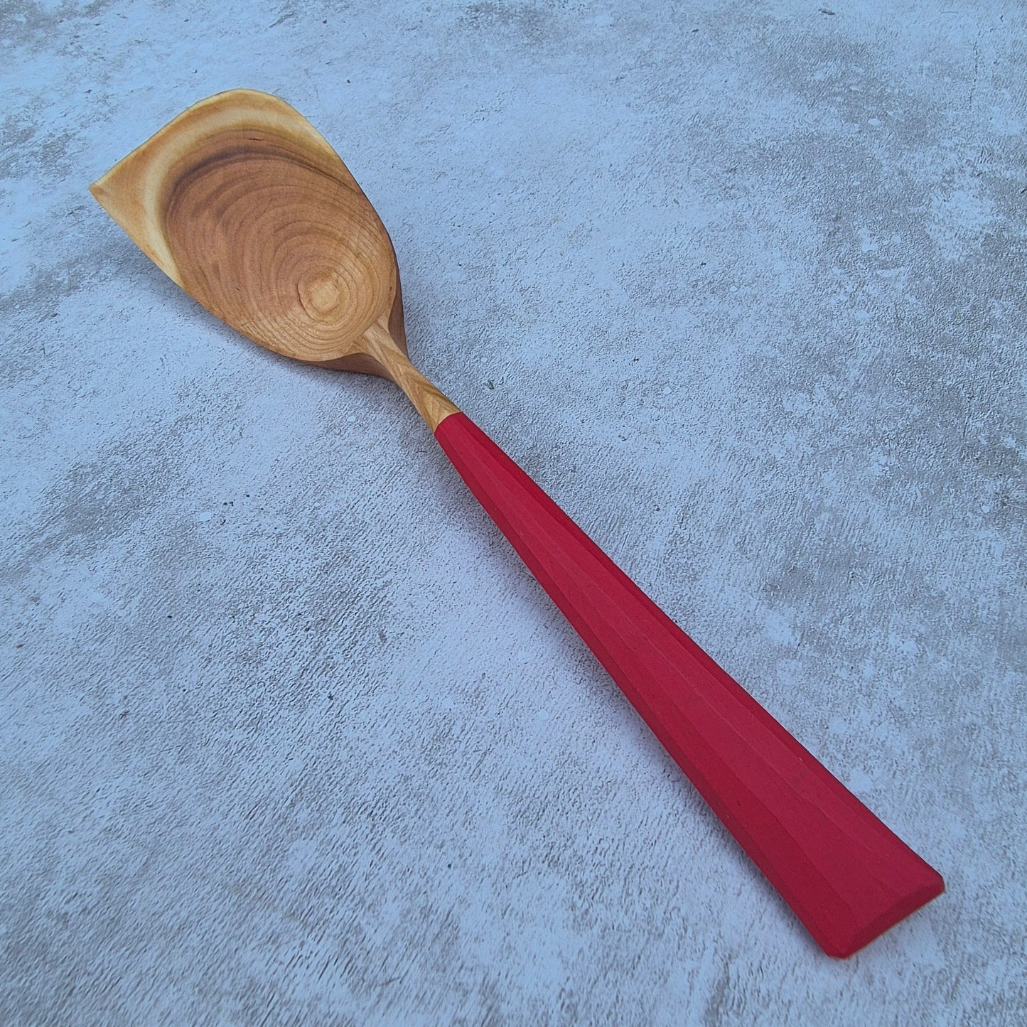 Scarlet Red Asymmetric Cooking Spoon ~ Wild Cherry