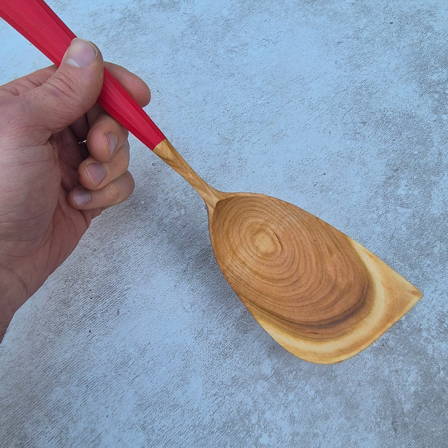 Scarlet Red Asymmetric Cooking Spoon ~ Wild Cherry