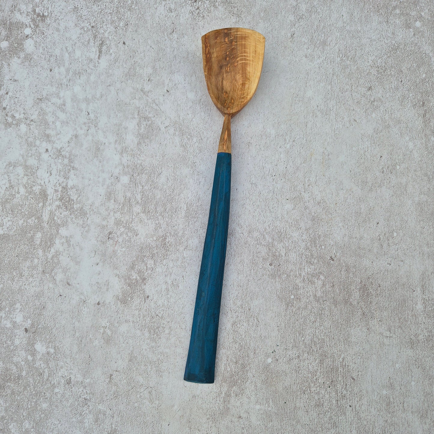 Ocean Blue Stirring Spoon ~ Beech Wood