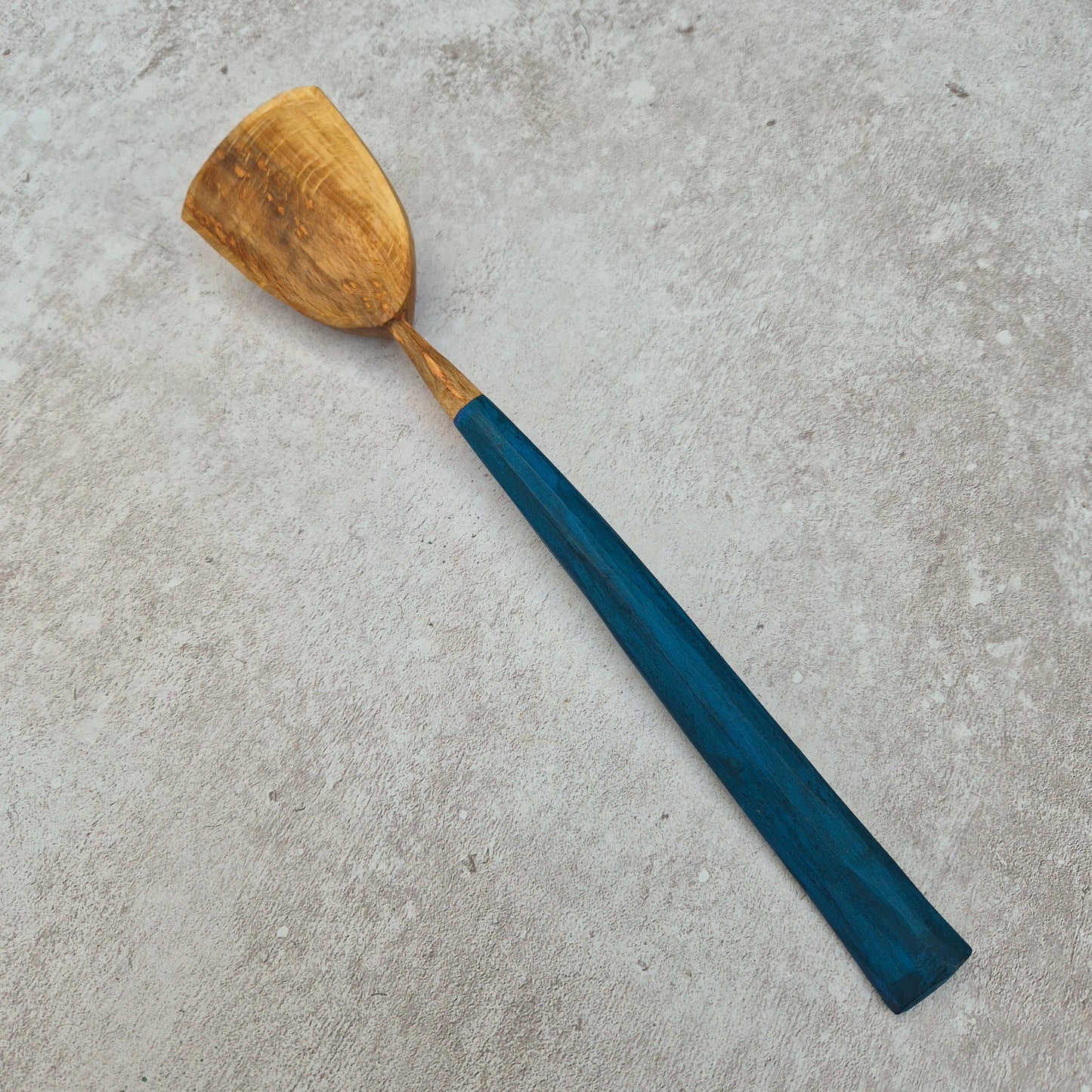 Ocean Blue Stirring Spoon ~ Beech Wood