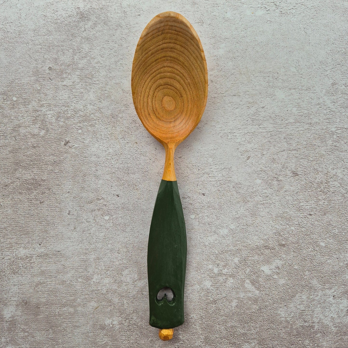 Love Spoon ~ Forest Green & Gold II