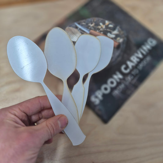 Spooncarving: From Log to Spoon (Paperback) + 4x PETG Eating Spoon Templates