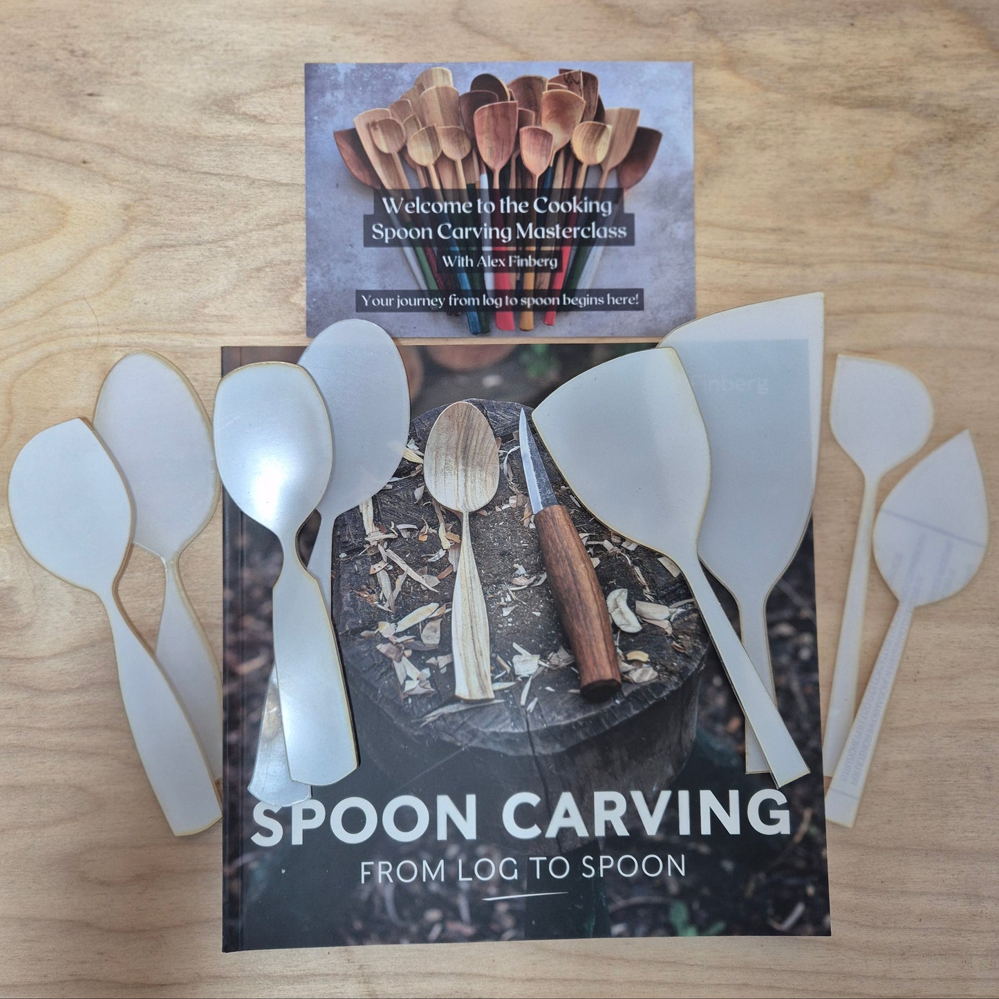 Spooncarving: From Log to Spoon (Paperback) + 8x Templates + 4K HD Video Masterclass Bundle