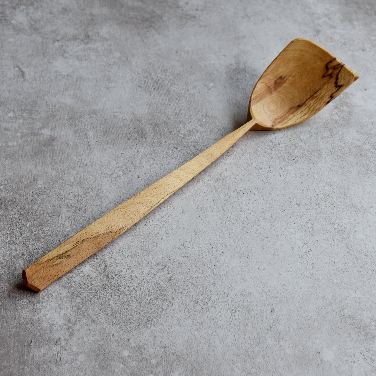 Asymmetric Serving Spoon ~ Beech