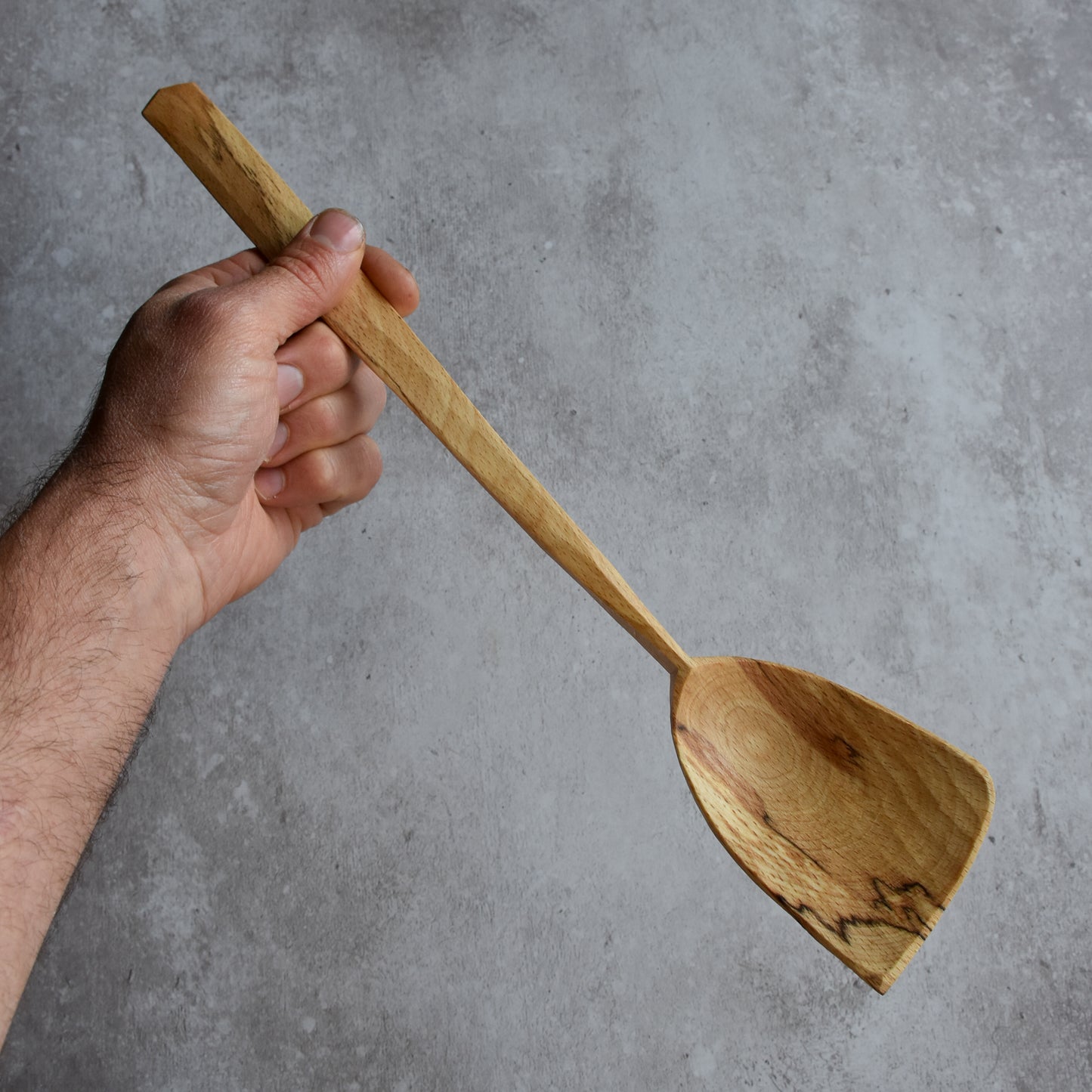 Asymmetric Serving Spoon ~ Beech