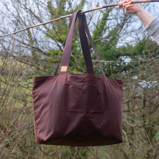 Waxed Canvas Large Bag ~ Chestnut Brown