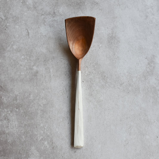 Asymmetric Serving Spoon ~ White