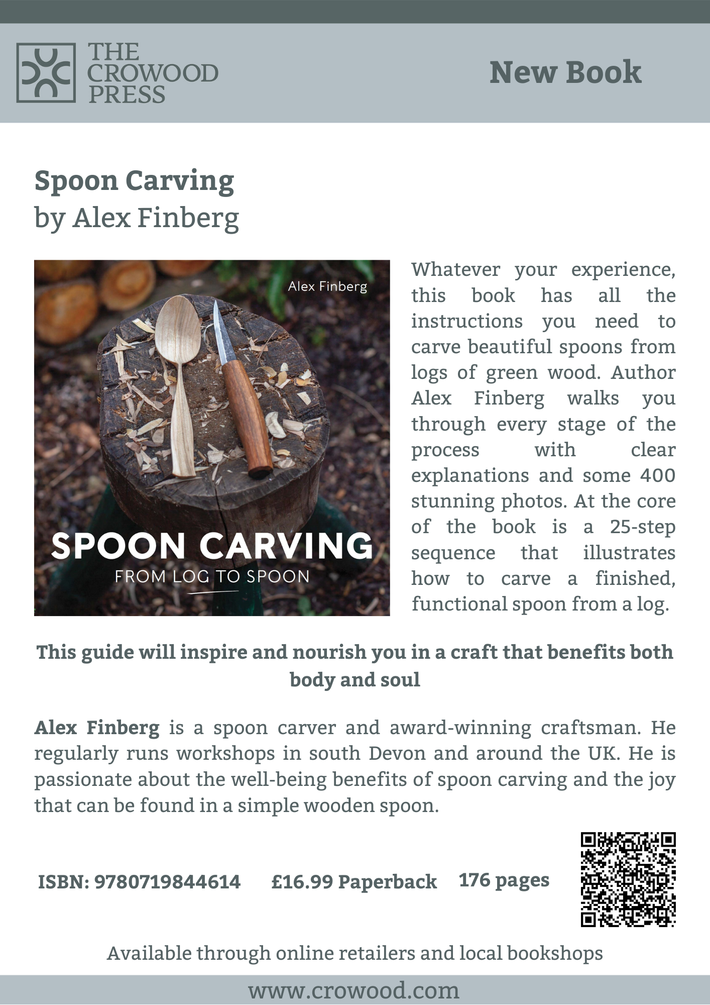 Spooncarving: From Log to Spoon - by Alex Finberg (Paperback) - Signed Copy