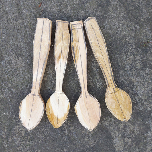 Pack of 4 Eating Spoon Blanks - Carve your Own!