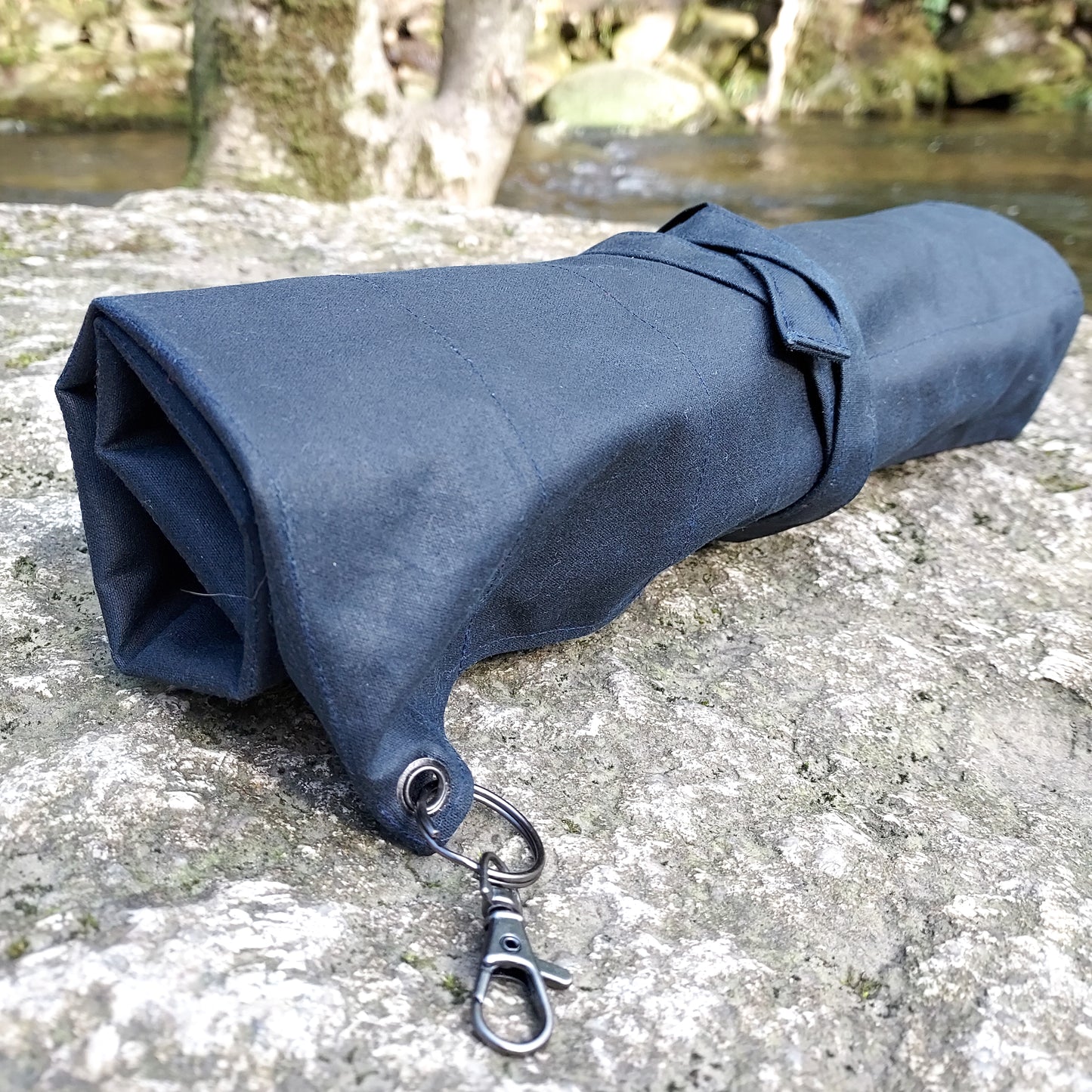 Waxed Canvas Tool Roll ~ Navy Blue