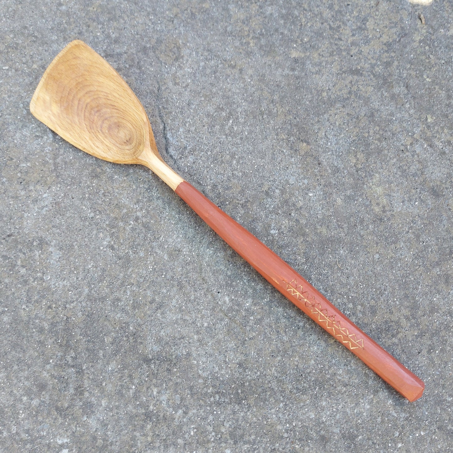 Ochre Red 'Tribal' Cook & Serve Spoon