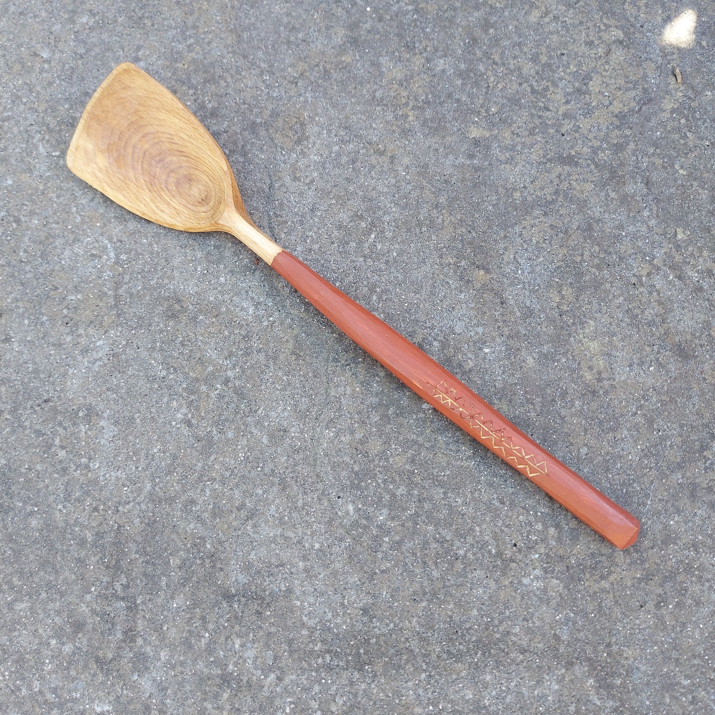 Ochre Red 'Tribal' Cook & Serve Spoon