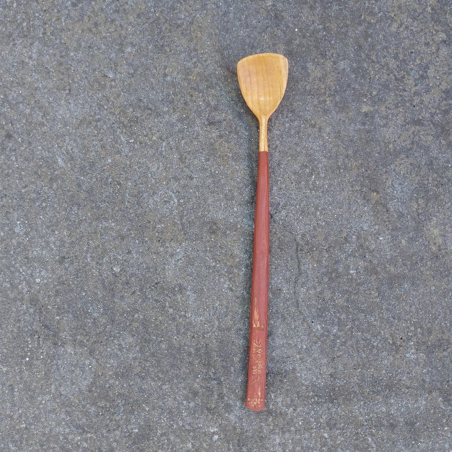 Ochre Red 'Tribal' Cooking Spoon