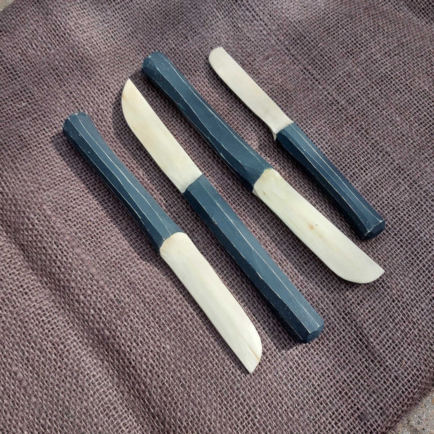 Wooden Spreader Knife ~ Deep Blue