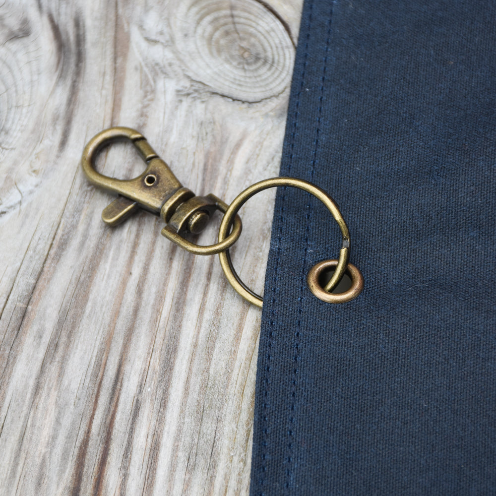 Waxed Canvas Tool Roll ~ Deep Blue ~ Embroidered