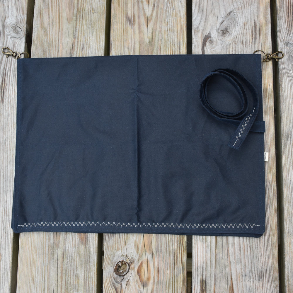 Waxed Canvas Tool Roll ~ Deep Blue ~ Embroidered