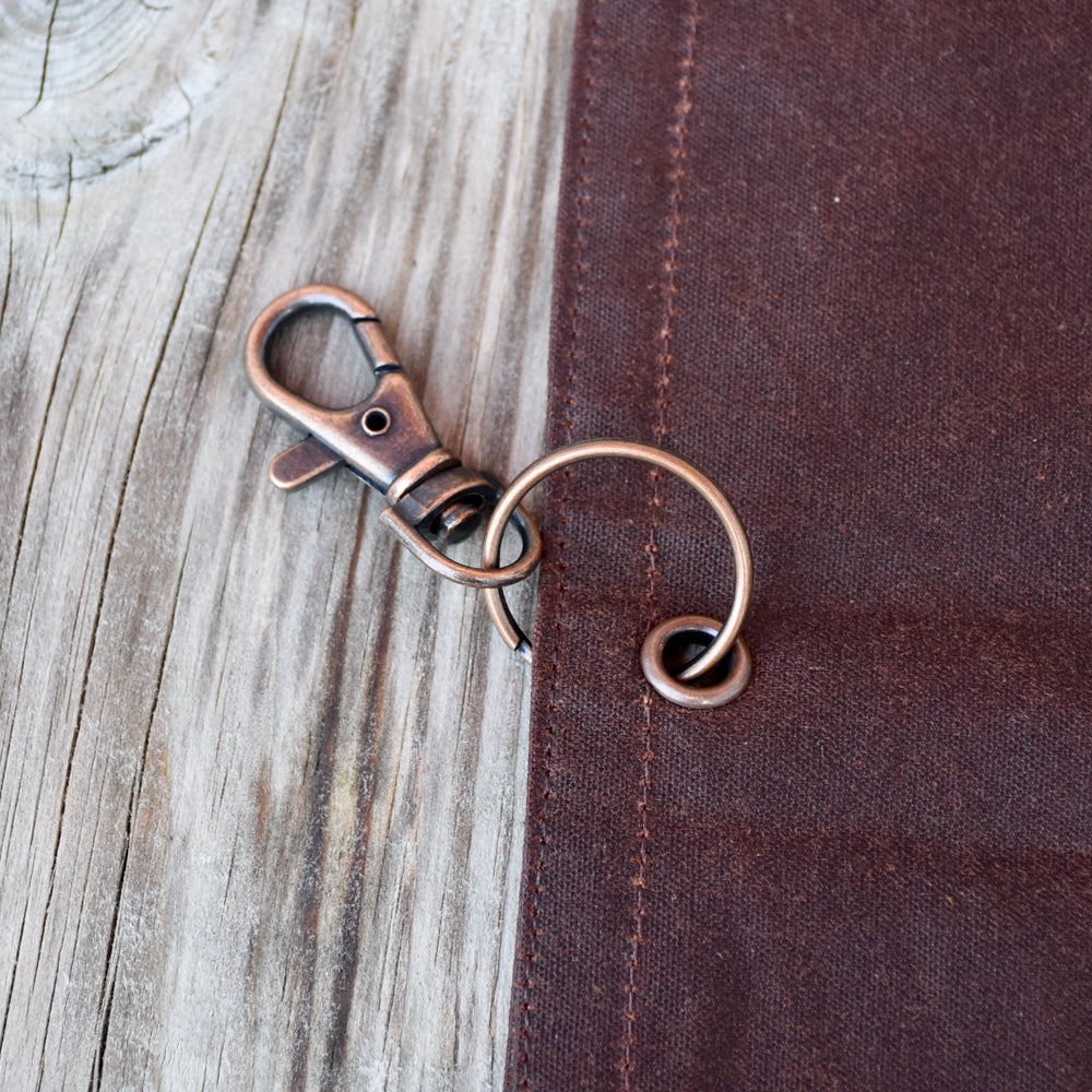 Waxed Canvas Tool Roll ~ Chestnut Brown ~ Embroidered