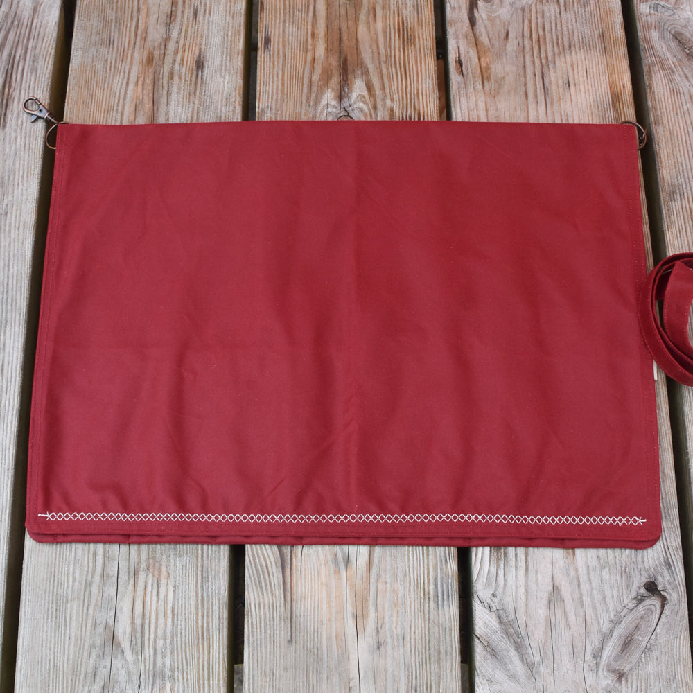 Waxed Canvas Tool Roll ~ Red ~ Embroidered