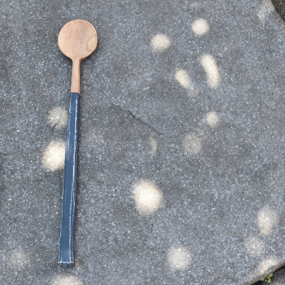 Circular Blue Cooking Spoon ~ Spalted Beech