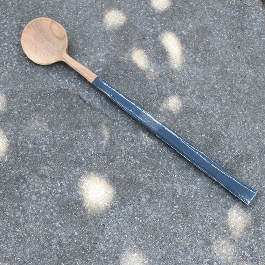 Circular Blue Cooking Spoon ~ Spalted Beech