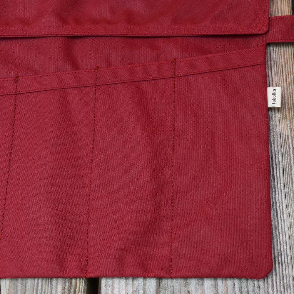 Waxed Canvas Tool Roll ~ Red